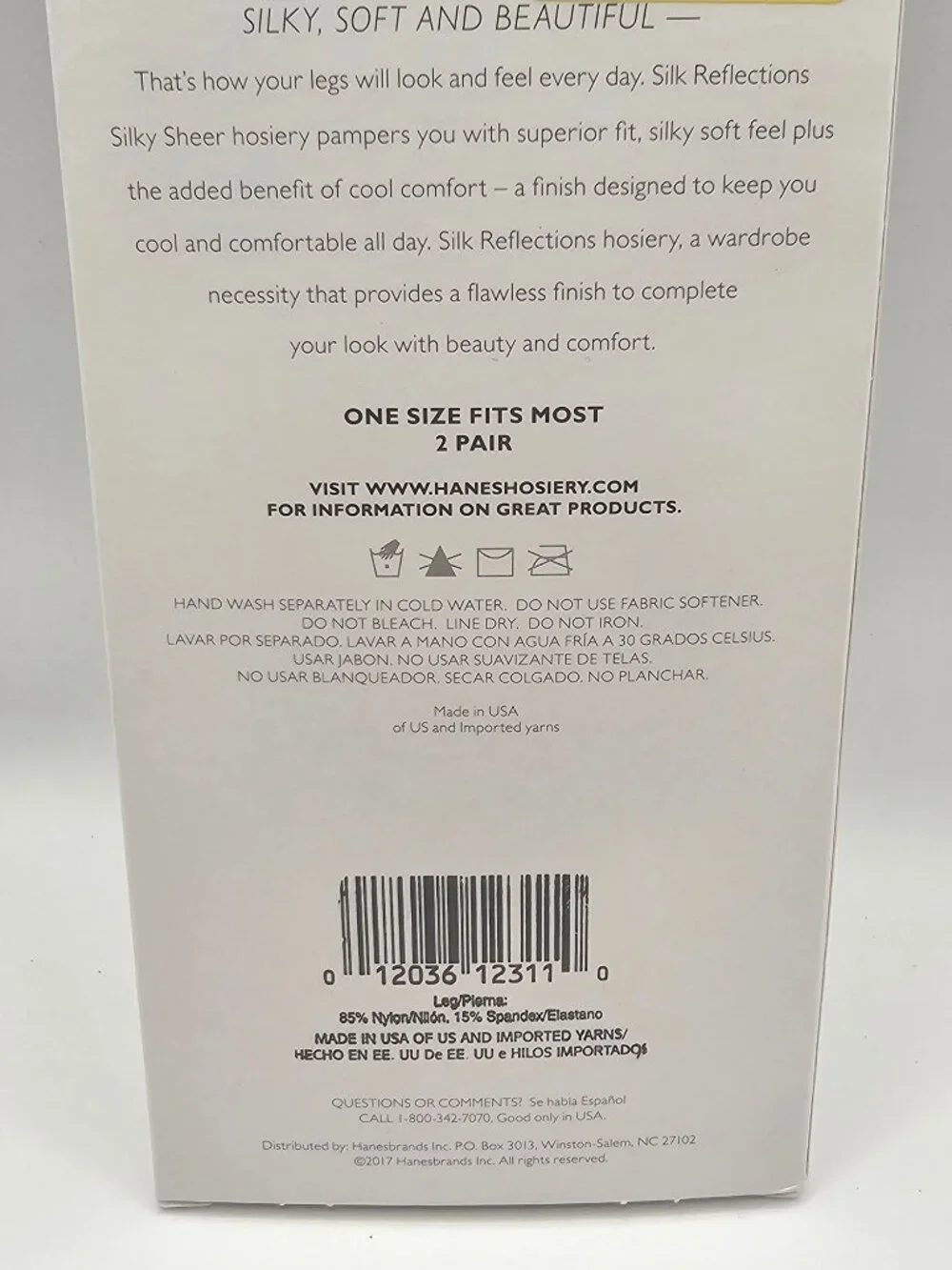 Hanes Silk Reflections Silky Sheer Knee‎ Highs Barely Black One Size 2-Pair Pack